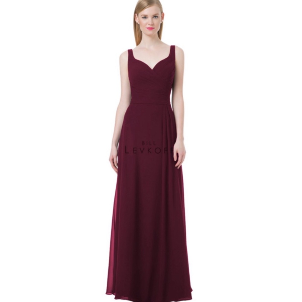Bill Levkoff bridesmaid dress #1213 in color WINE